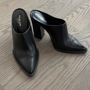 Michael Kors Collection Black Leather Mule Boots